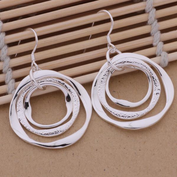 Production charm women lady Valentine's gift  silver color circles earring scharm Women free shipping  jewelry