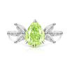 925 Sterling Silver Ice Flower Cut Pear Shape Color Gem Ring for Women Inlaid Brilliant High Carbon Diamond Band Daily Jewelry Gift