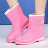 Wasserdichte Damen-Regenschneestiefel zum Hineinschlüpfen, flache Gummi-Gartenschuhe, rutschfest