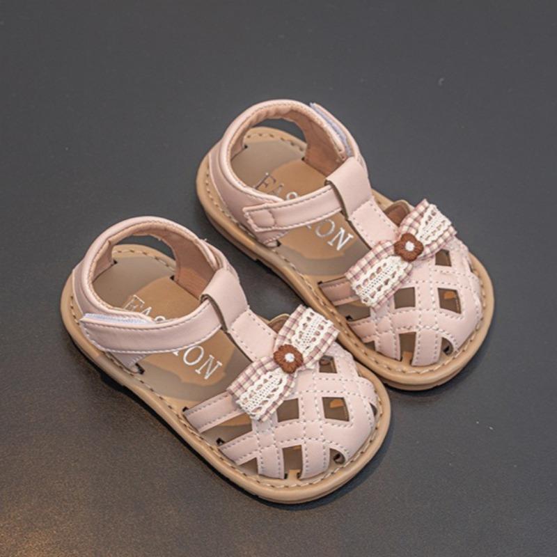 Toddler Walking Shoes Girls Sandals Ultra Soft Breathable Leather Shoes Anti-Collision Anti Slip Single Shoes
