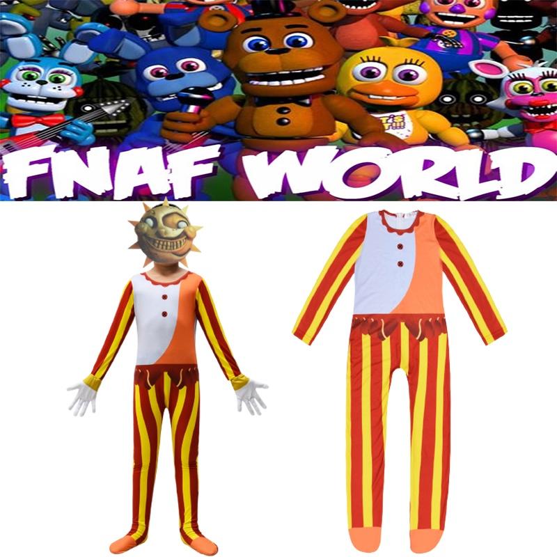 Sundrop Fnaf Costume Bodysuit Jumpsuit Halloween Kid Cosplay Gift Set