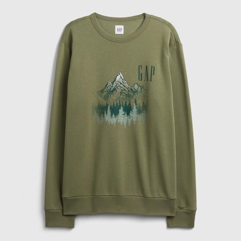 Gap Unisex Print Logo Fleece Crewneck Sweatshirt