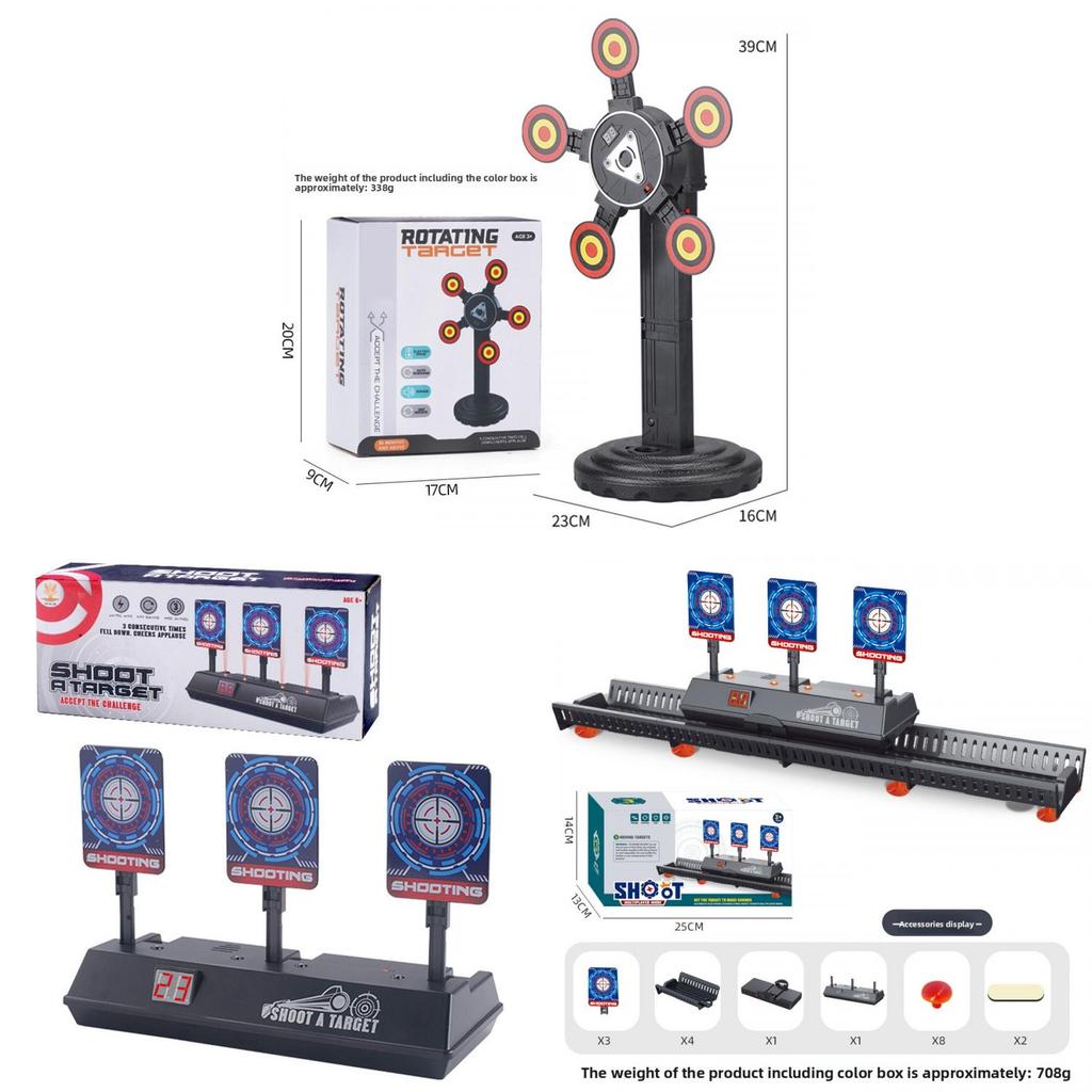 Childrens Electronic Autorecoil Shooting Target With Rotating Moving Target For Kids Play