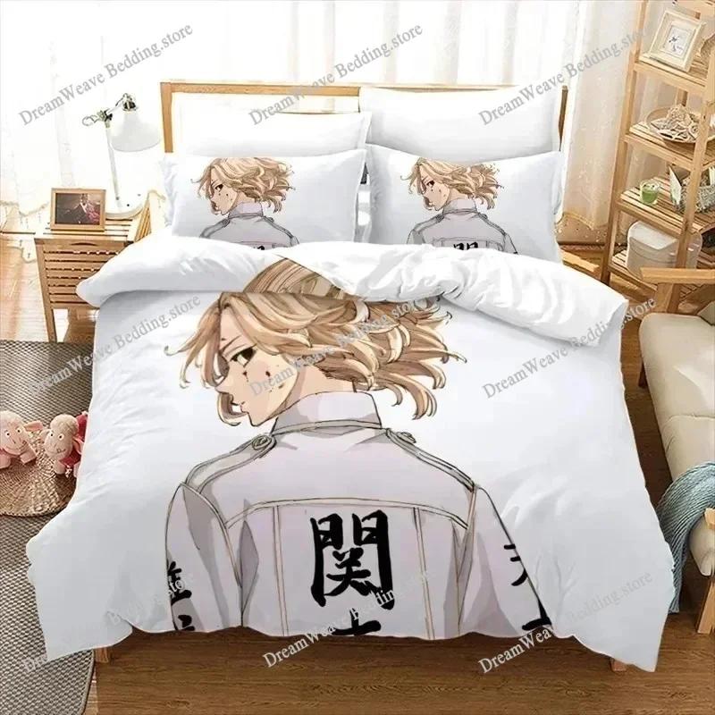 Tokyo Revengers Luxury Bedding Set Japan Anime Cartoon Duvet Cover Set Comforter Bedspread Twin Single Size Printed Home Textile