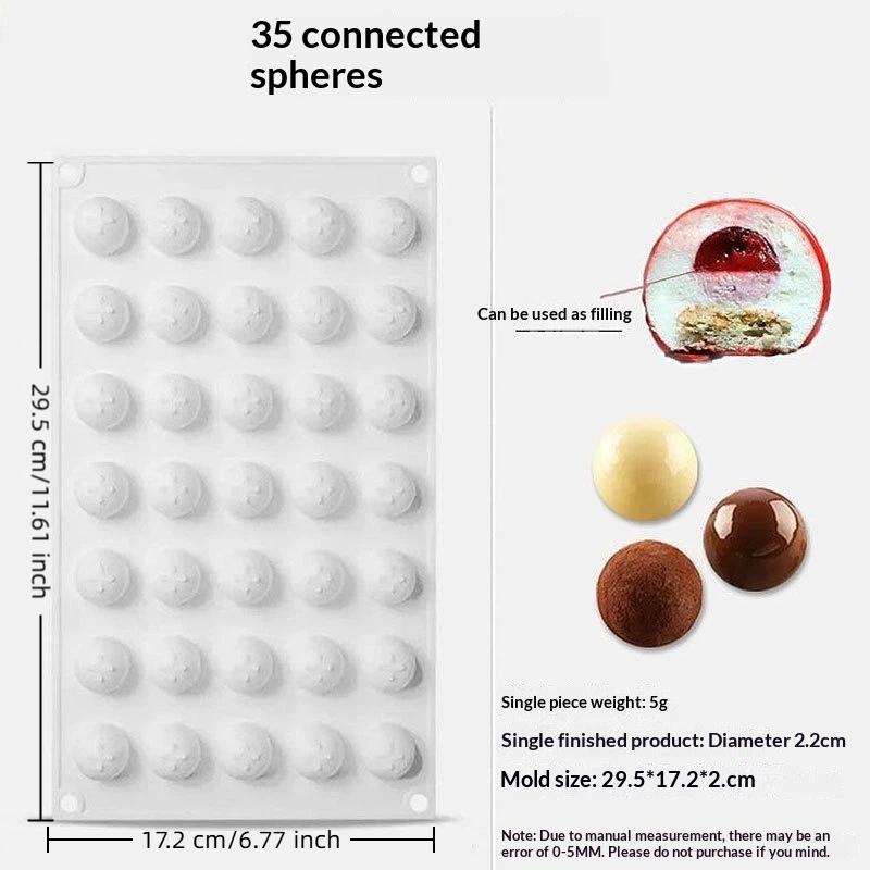 Multiple Round Ball Shape Silicone Molds Cake Decorating Tools, Chocolate Mold, Ice Cube Mold, Making Jelly Mousse Dessert Mold