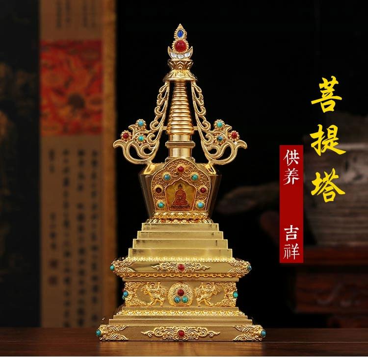 7 Zoll Vantage geschnitzt tibetischen Buddhismus Stupa Instrument Dekor Ornament für Zimmer