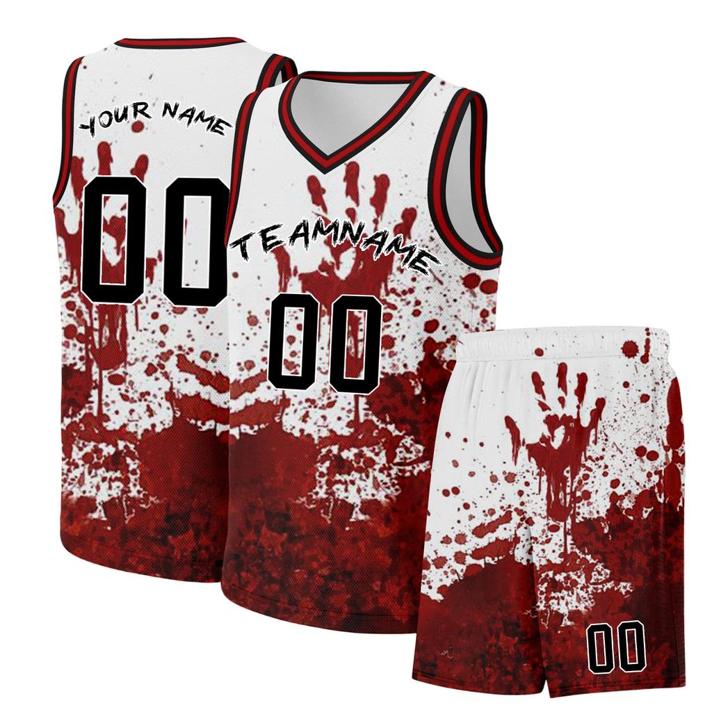 Men's Halloween Basketball Set - DIY Custom Two Piece Sportswear for Costume Party
