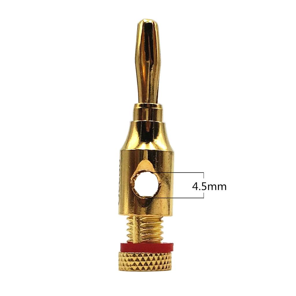 GeeSo Speaker 32mm Binding Posts Banana Plug Compatible 4-Pair Gold-Plated Terminals, + GS-32-XJ-4T