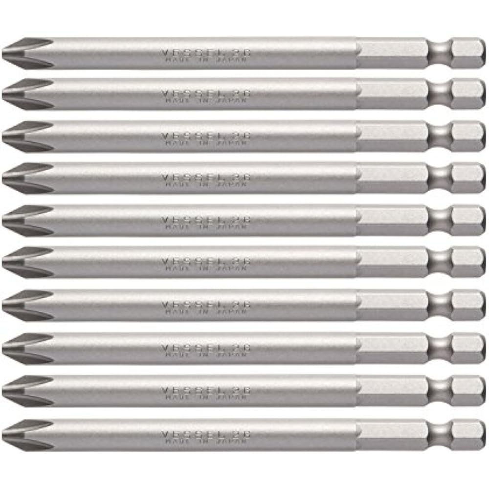 [Amazon.co.jp Exclusive] VESSEL (VESSEL) Screwdriver Bits for Air and Electric Screwdrivers +2 x ...