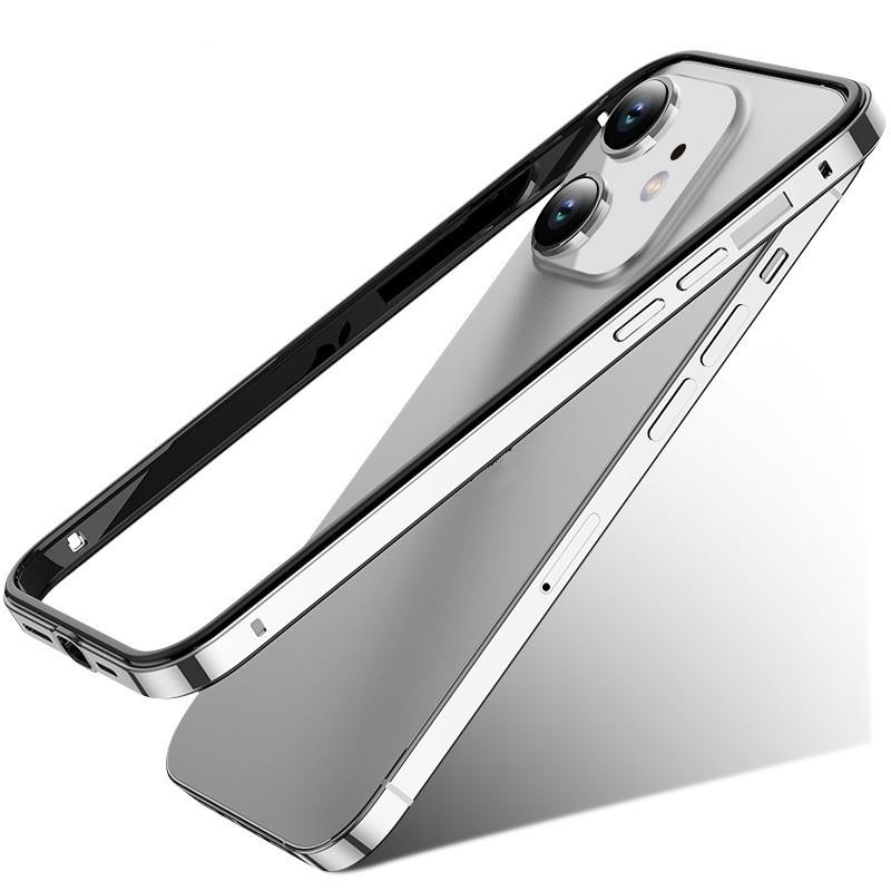 Aluminum Metal Silicone Hard Anti-knock Shockproof Frame Back Cover Bumper Case for iPhone 16 15 14 13 Pro Max Case