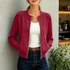 Damen Lässige Mode Langarm Locker Geschnitten Kragen Jacke, Vielseitige Alltags Oberbekleidung