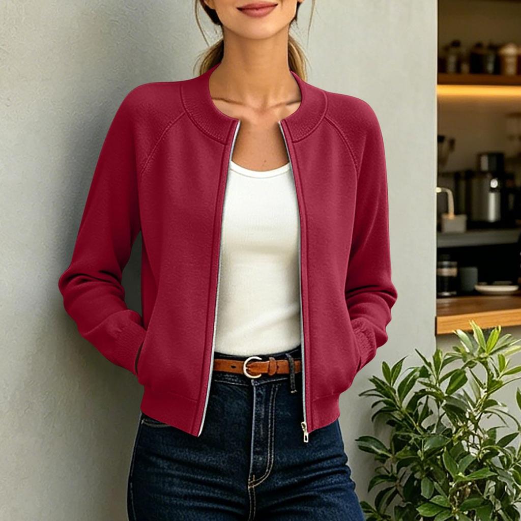 Damen Lässige Mode Langarm Locker Geschnitten Kragen Jacke, Vielseitige Alltags Oberbekleidung