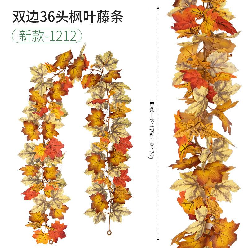 Fleur Artificielle Simulation Feuille d'Érable Vigne Européenne et Américaine Saison de la Récolte Enroulement Vigne de Simulation Décoration Extérieure Feuille d'Érable de Simulation