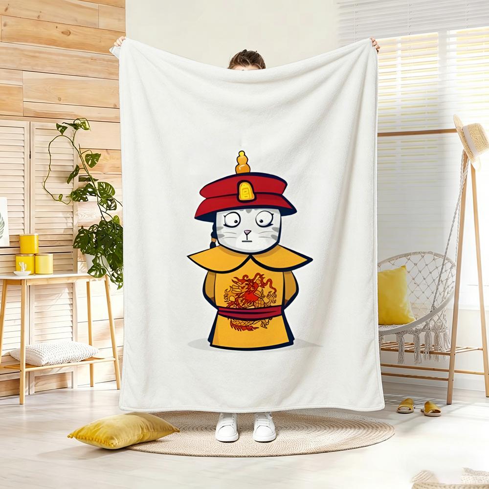 Cartoon F-Forbidden City Cat Throw Soft Warm Throw Blanket for Bedroom Living Room Bed Travel Camping Picnic Gift