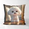 Cute Bichon Frise Throw Pillow Covers Home Decor Polyester sofa decorative cushion cov Headboard Pillow (Without Pillow Core