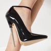 18cm Super High Heel Pumps Women Stiletto Pointed Toe Ankle Straps Sexy Shoes Big Size 36-46