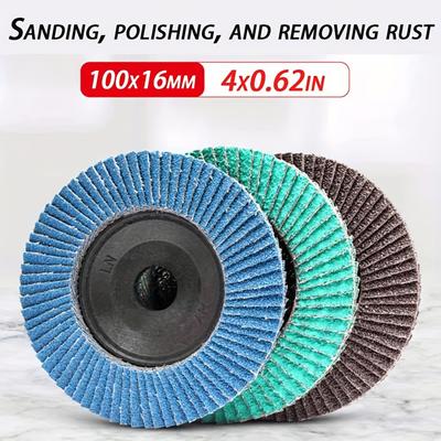 10 Stück Schleiffächerscheibe 4 Zoll für Winkelschleifer, 60er Körnung Schleifscheibe, Abrasives Schleifrad für Edelstahl und Metall