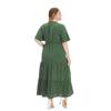 Sommerliches Polka Dot-Kleid in Übergröße mit V-Ausschnitt und kurzen Ärmeln im europäischen und amerikanischen Stil
