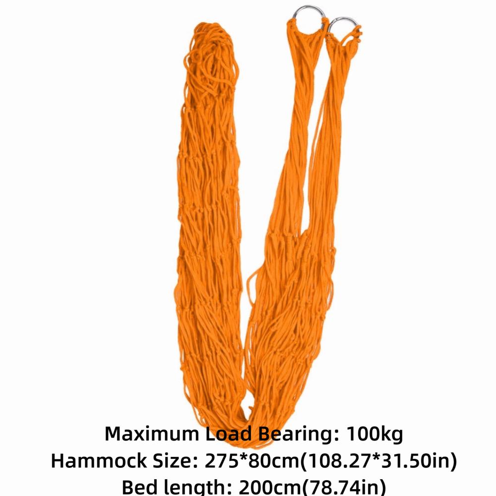 Strong Load-Bearing Capacity Nylon Mesh Hammock Smooth Net Swing Hanging Rope Hammock  Camping