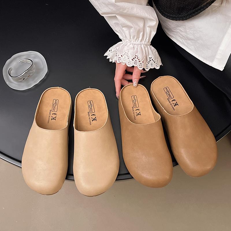 Dicke Sohle Baotou Halbschuhe Damen Außenbekleidung 2026 Neuer Frühling 1 Slip-on Hässliche Sandalen