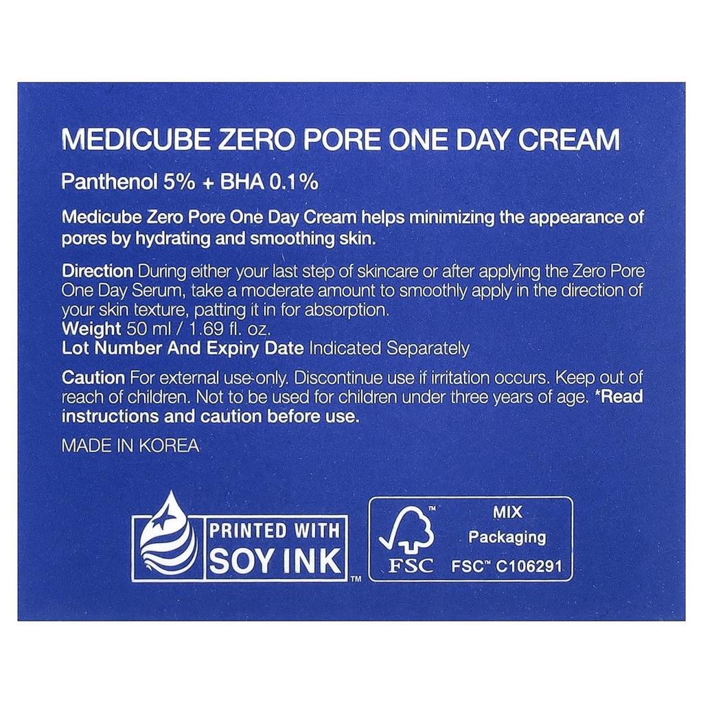 Medicube Zero Pore One Day Cream, 50ml (1.69 fl oz)