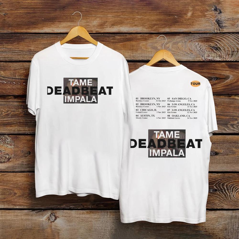 Tame Impala Deadbeat Tour Белая Хлопковая Футболка Полного Размера S-5XL Унисекс S