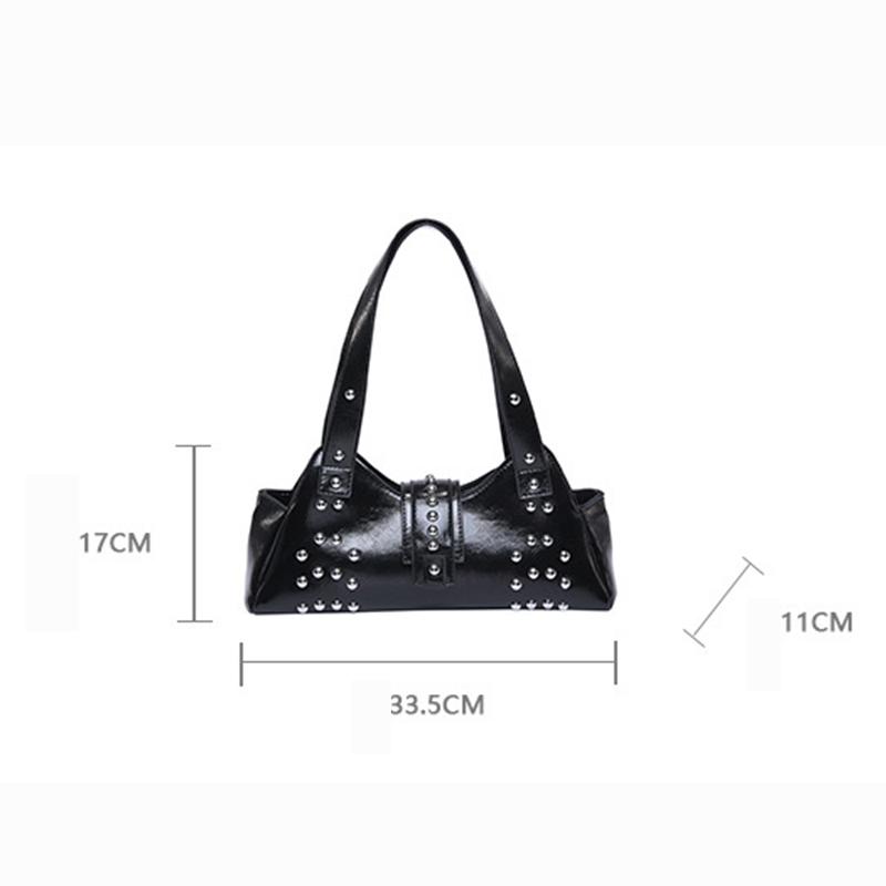 New Retro Rivet Tote Bag Fashionable and Personalized Shoulder Underarm Bag For Women Trend Large Capacity Purse and Handbags AVE
