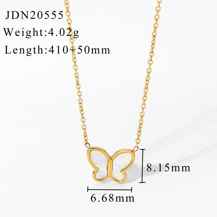 Heart Pendant Necklace Dainty Gold Plated Link Chain Shell Stainless Steel Jewelry Women's Anniversary