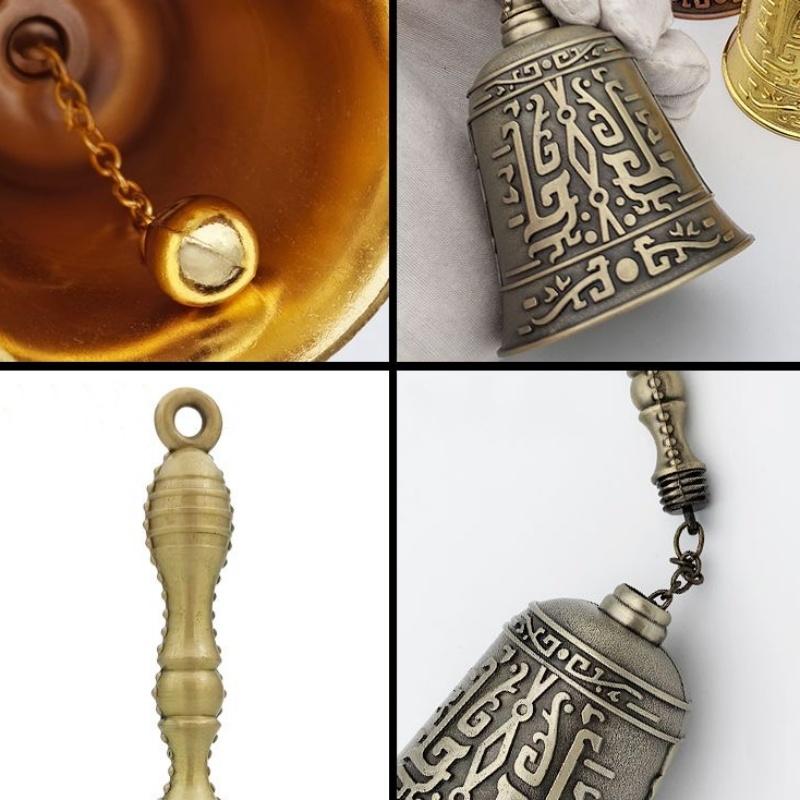 Antique Copper Hand Bell Call Bell Ring Early Education Reminder Restaurant Order Food Bell Old Man Design Kitchen Accessories