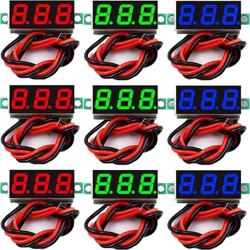 10/1pcs DC LED Digital Display Panel Voltage Meter Red Green Blue Auto Car Mobile Power Voltage Tester Detector Instrument