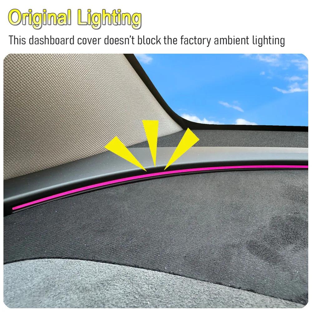 Dashboard Cover Pad Suede Sunshade Protector Anti-UV Dash Mat Non-slip Pads Accessories for Tesla Model Y Juniper 2025 2026
