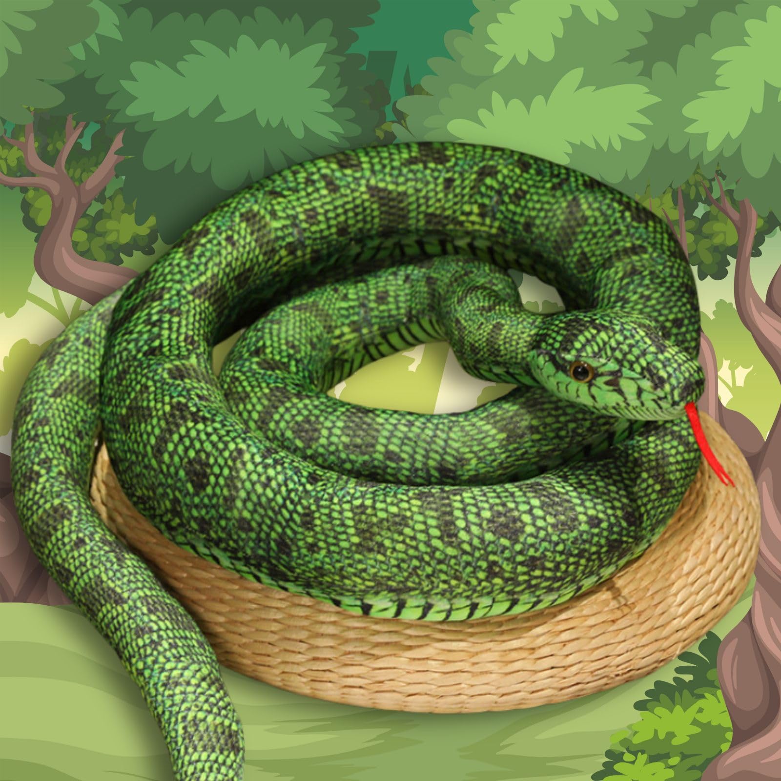 

Leap Raupe Змея Плюшевая Змея Змея Черная и 90см Игрушка, Игрушка, Фигурка, Зеленый,