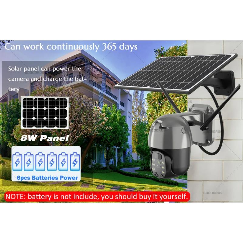 3MP Outdoor 8W Solar Recharge PTZ Camera 4G LTE FDD GSM/WIFI Wireless IP Camera 1080HD Rotate 360 CCTV Security Surveillance