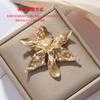 New exquisite enamel orchid brooch high-end elegant temperament suit accessories purple flower female brooch