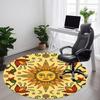1pc Sunflower Mandala Carpet, Round Non Slip Durable Large Size Office Carpet, Suitable for Office