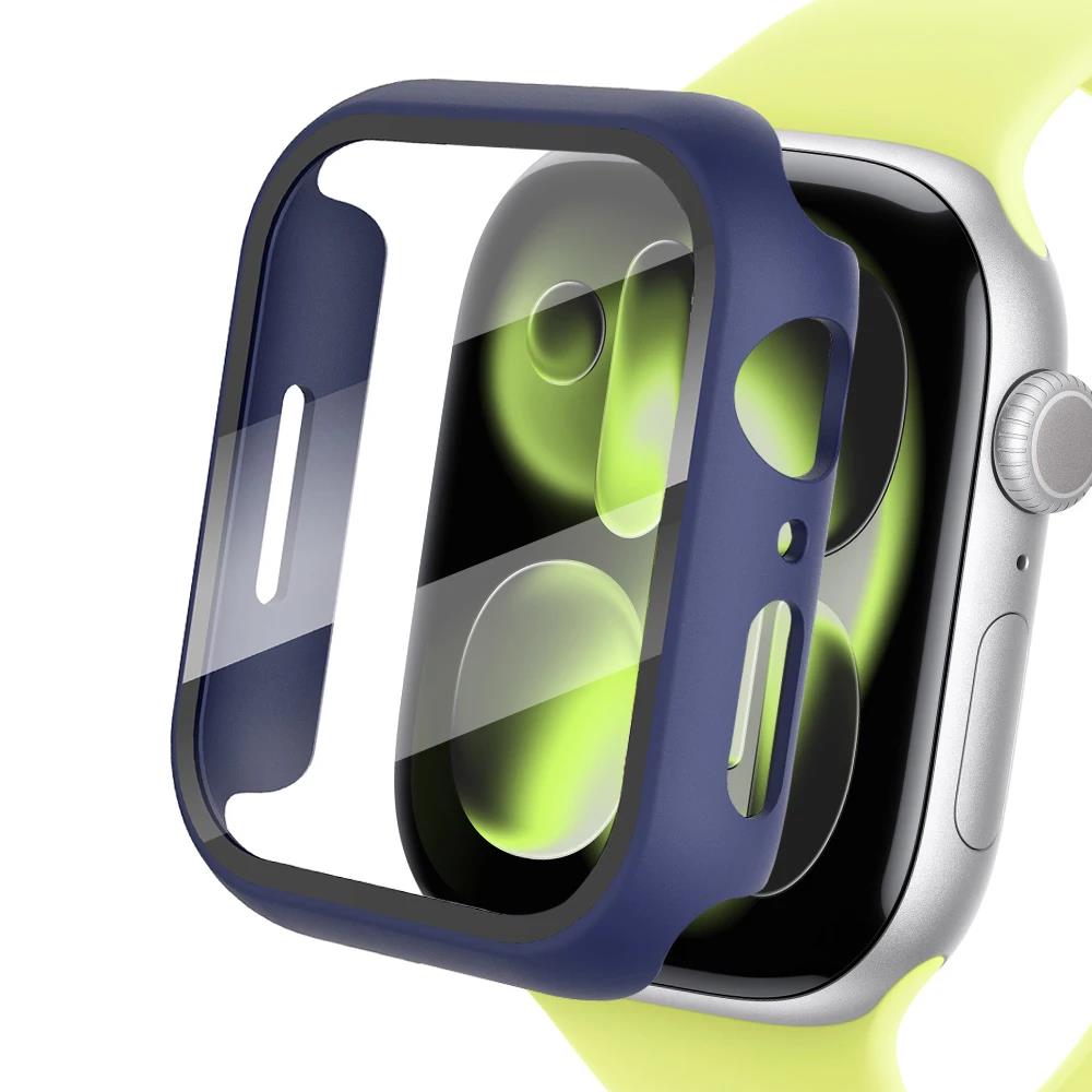 Tempered Glass+Cover For Apple watch Case 46mm 42mm 45mm 41mm 44mm 40 Screen Protector Apple Watch Accessories 11 10 9 6 SE 7 8 7