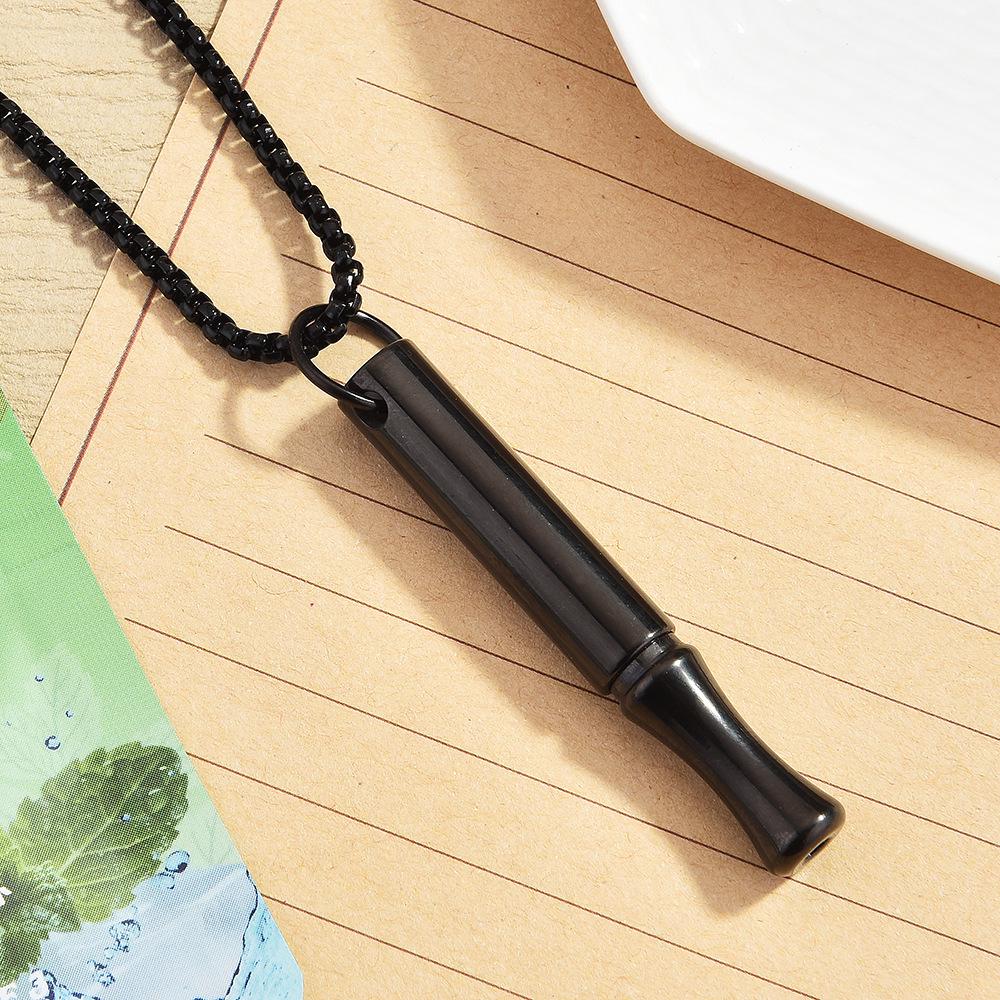 Stainless Steel Anti-Anxiety Mindfulness Meditation Whistle Necklace
