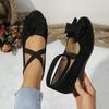 Fashion Flats Bow Shoes Anti-slip Casual Running Shoes 2024 New Summer Fashion Lightweight Wedge Loafers Zapatos De Mujer Sneakers Women