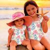 Girls One Piece Swimsuit Floral Print Sleeveless Ruffle Shoulder Design Lightweight Comfortable Fabric Suitable for Summer Beach Pool Swimwear