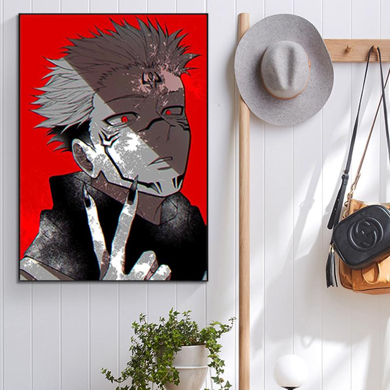 JiuJitsu Kaisen Sukuna Poster Mural, Boy Bedroom, Study, Home Decoration, Cuadros Classic Japanese Anime
