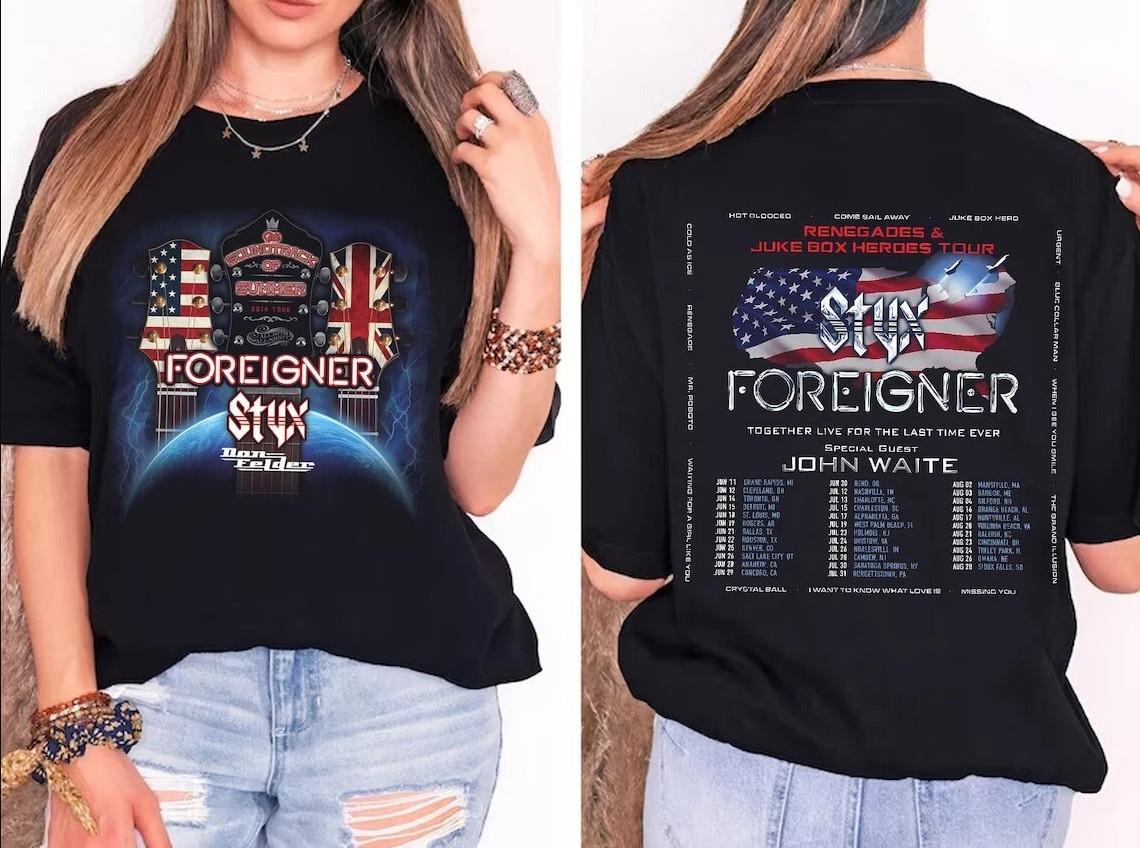 Styx and Foreigner Summer 2026 Tour T-shirt size S-5XL XXL