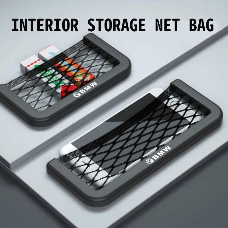 OOYR4 Car Back Rear Mesh Trunk Seat Elastic String Net Storage Pocket For BMW M3 M5 X3 E93 F10 F20 F30 F40 F15 F25 F26 F31 F49 F86