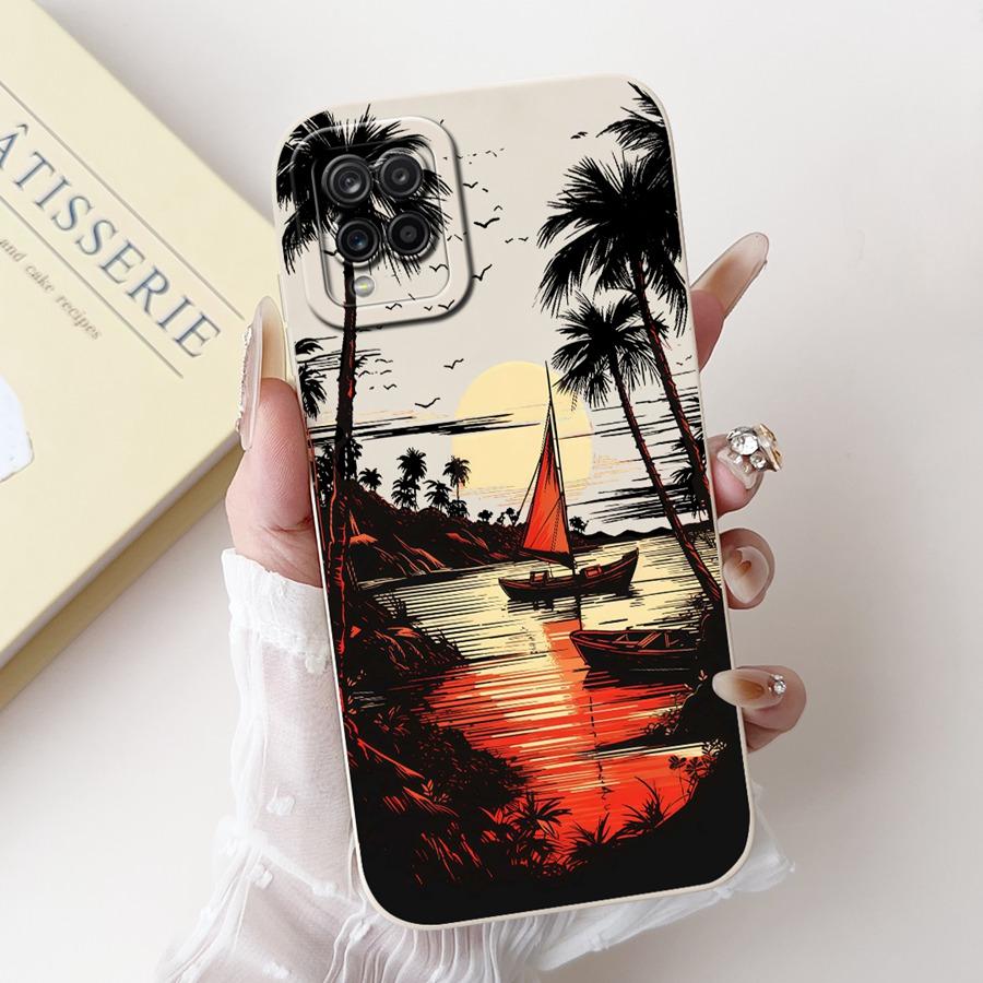 For Samsung A22 A225F 4G Phone Case Flower Painted  Proective Cover for SamsungA22 A22s a 22 S 5G Soft Silicone Funda Capa