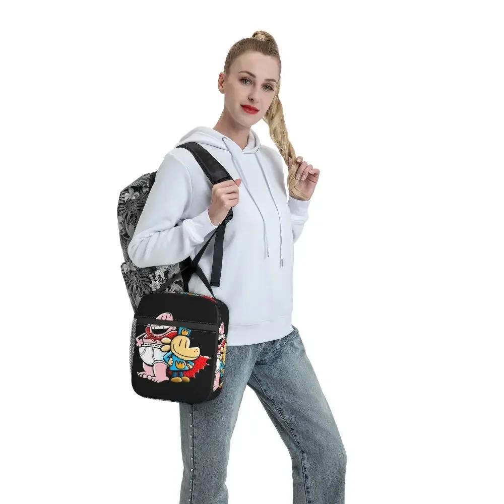 Dog Man and Friend Baby Insulated Lunch Bag Cartoon Cartoon Food Bag Portable Thermal Cooler