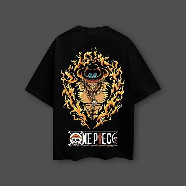 One Piece Anime Ace Oversized Cotton Tshirt Men and Women Breathable High Quality Y2K Short Sleeve Summer Tshirt Unisex