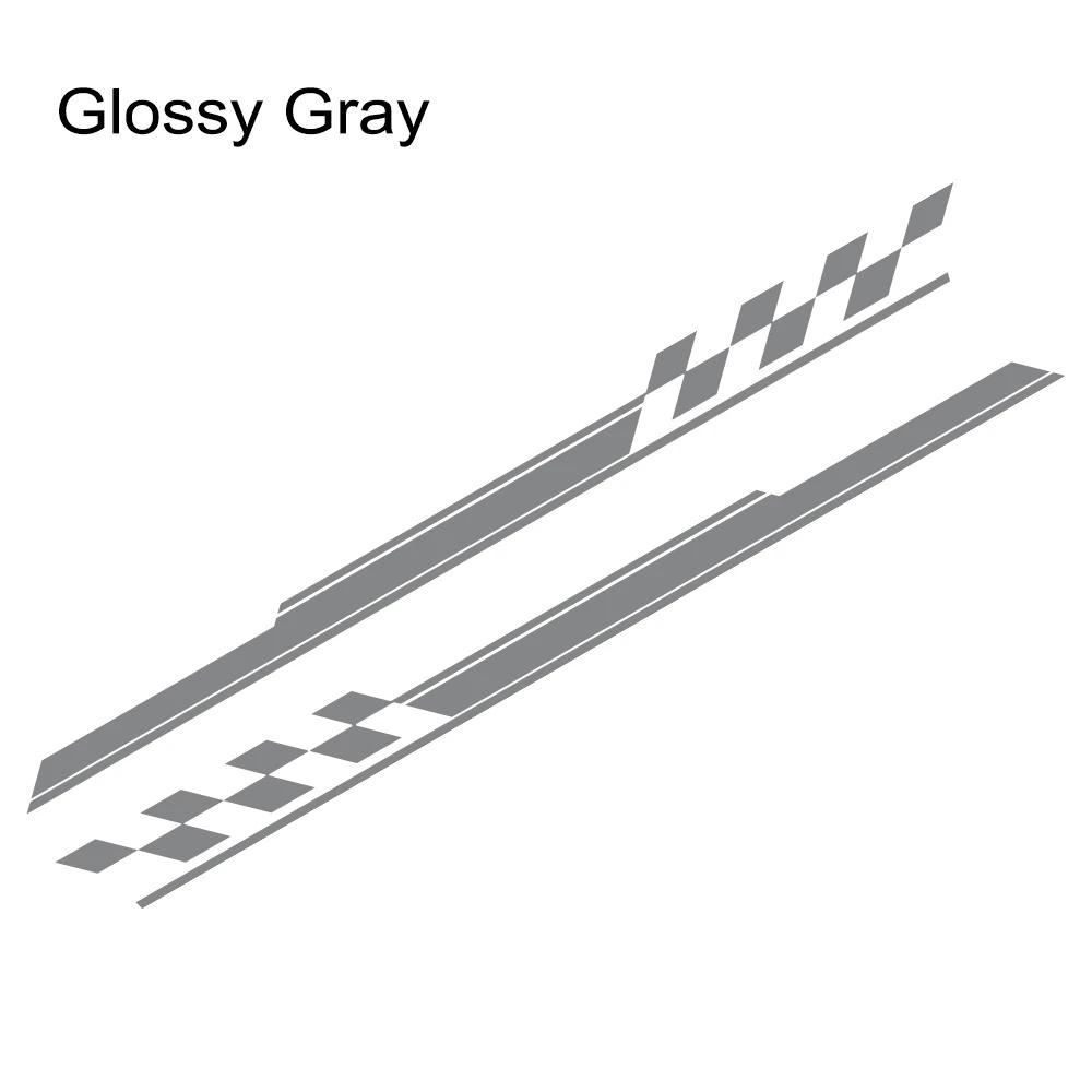 Car Body Side Skirt Stickers Sports Racing Striped Grid Pattern Vinyl Decals Auto Body Styling Decoration Stickers Accessories