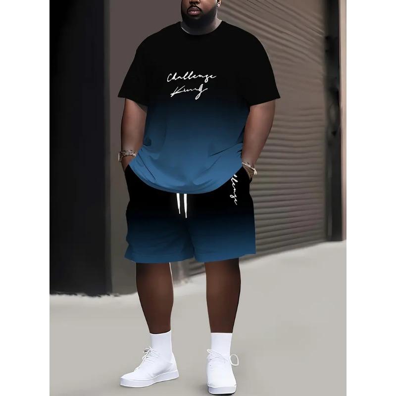 

Летний комплект футболка и шорты с 3D-принтом, повседневный, пляжный, мужской, спортивная одежда 6XL