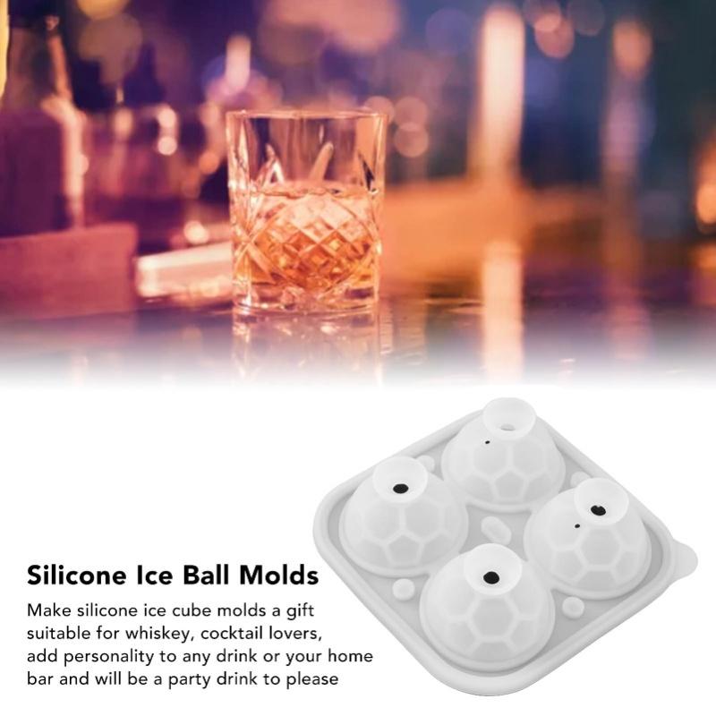 2Pcs Silicone Ice Cube Molds Fun Shapes Round Sphere Ball Mold For Whiskey Cocktails Game Day