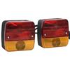 Feux de remorque 2 pcs Rouge 10,5x5x9,5cm 12V ampoule classique