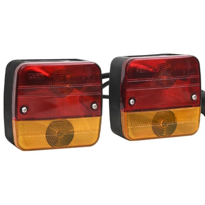 Feux de remorque 2 pcs Rouge 10,5x5x9,5cm 12V ampoule classique